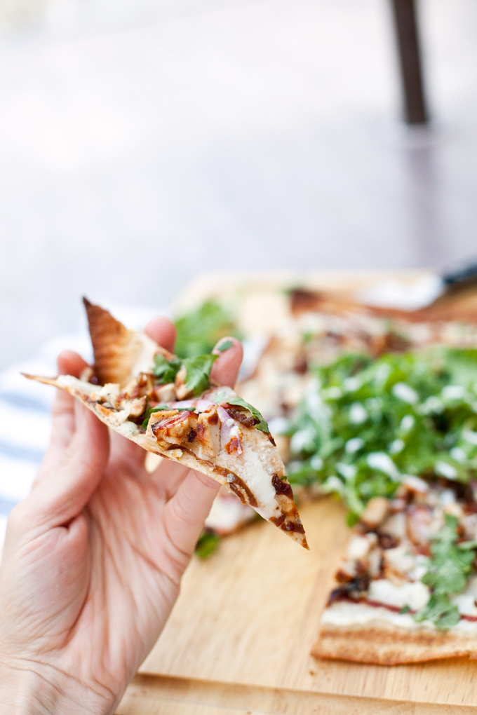 Macro-Friendly BBQ Chicken Lavash Wrap Pizza