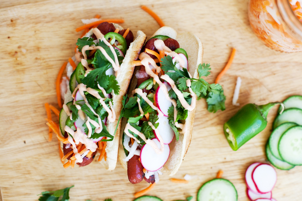 Low Fat Banh Mi Hot Dogs