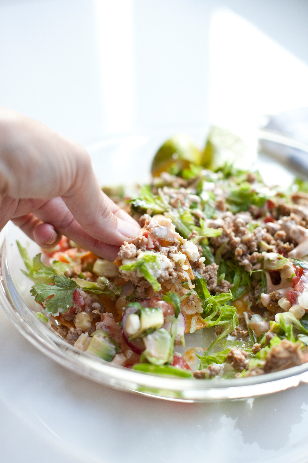 Healthy lightened up DECKED OUT nachos