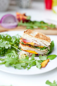 Turkey Peach Bacon and Brie Panini