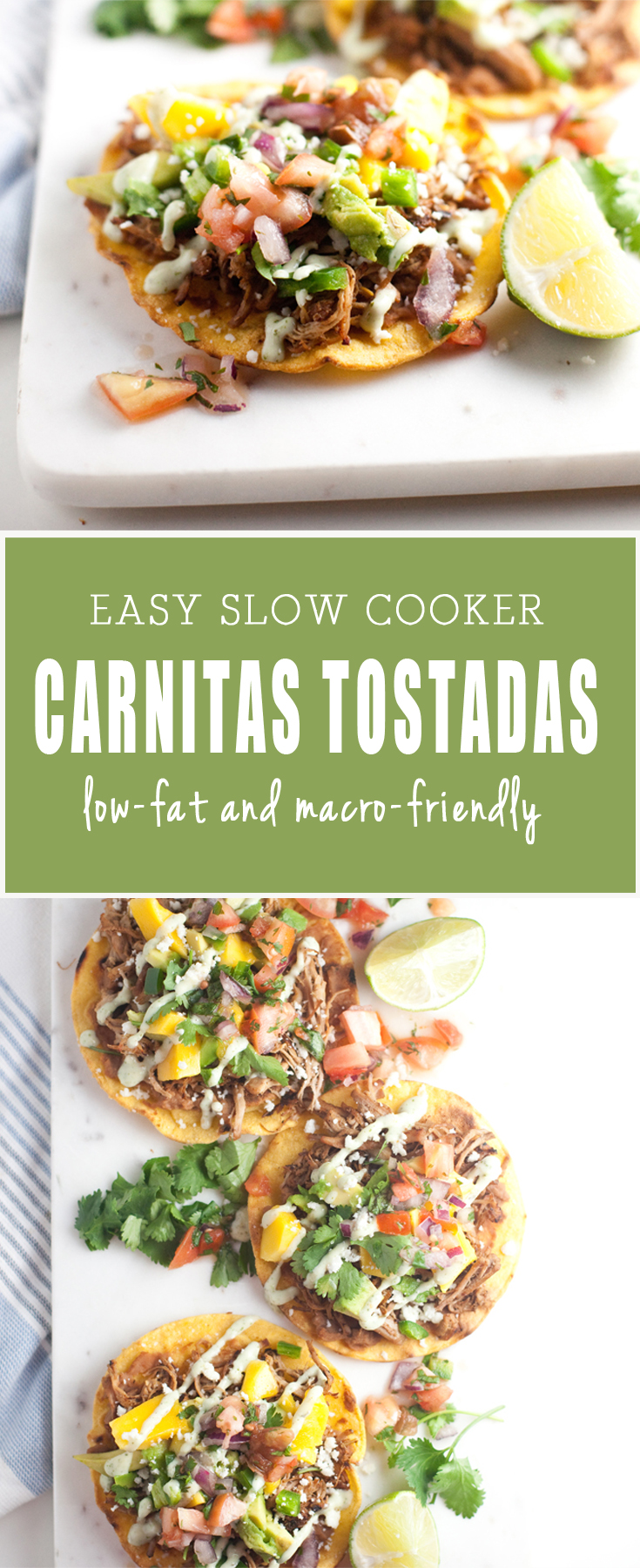 Slow Cooker Macro Friendly Carnitas Tostadas www.lillieeatsandtellscom.bigscoots-staging.com