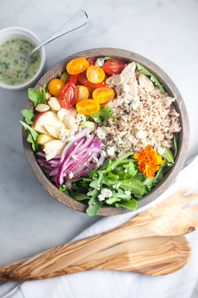 Waldorf Quinoa Arugula Salad www.Lillieeatsandtells.com