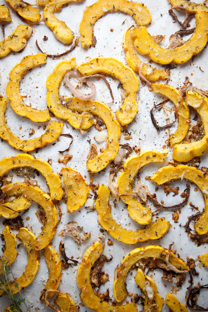 Lemon Parmesan Roasted Delicata Squash