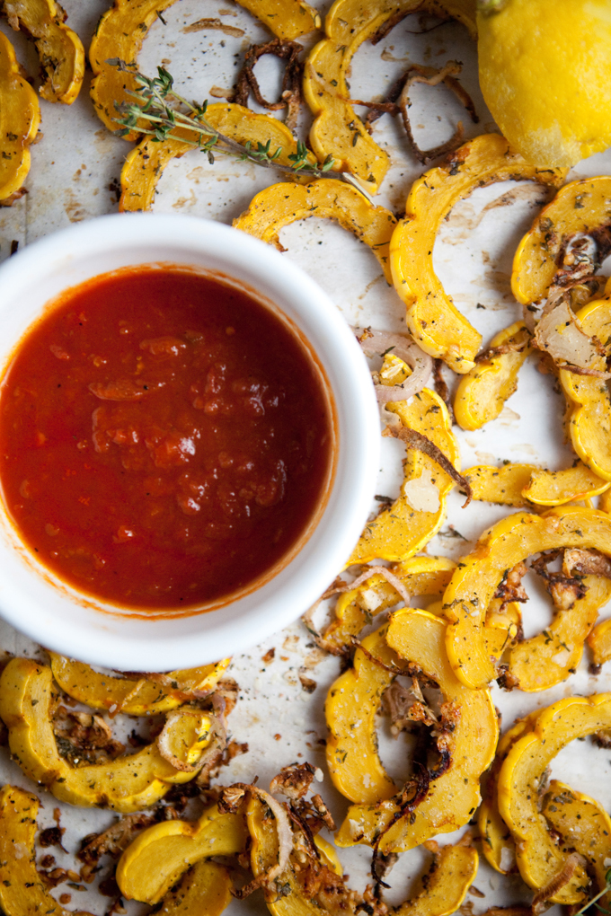 Lemon Parmesan Roasted Delicata Squash