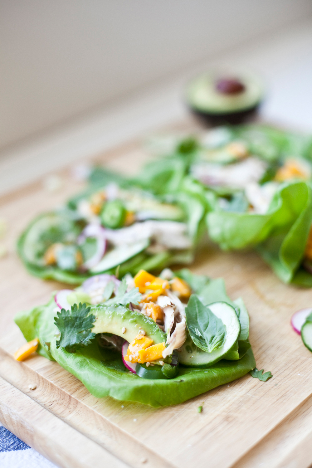 5 minute Thai Chicken Lettuce Wraps