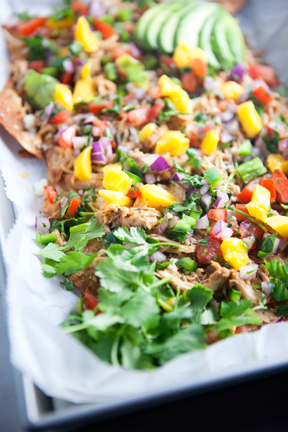 A totally macro-friendly personal 9x13 of Nachos for 575 calories!
