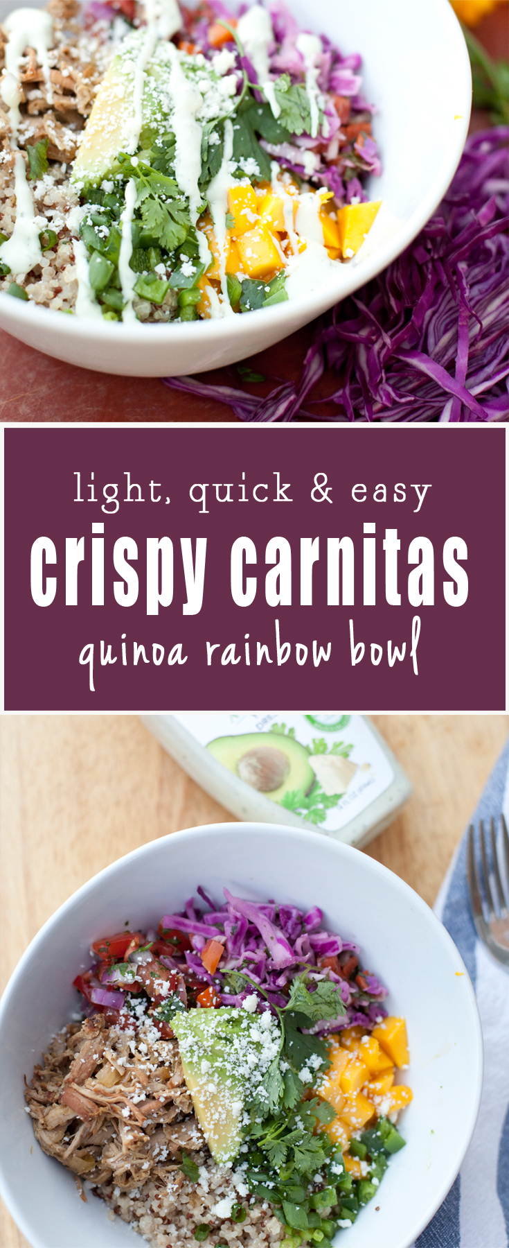 Crispy Carnitas Quinoa Bowl www.lillieeatsandtellscom.bigscoots-staging.com