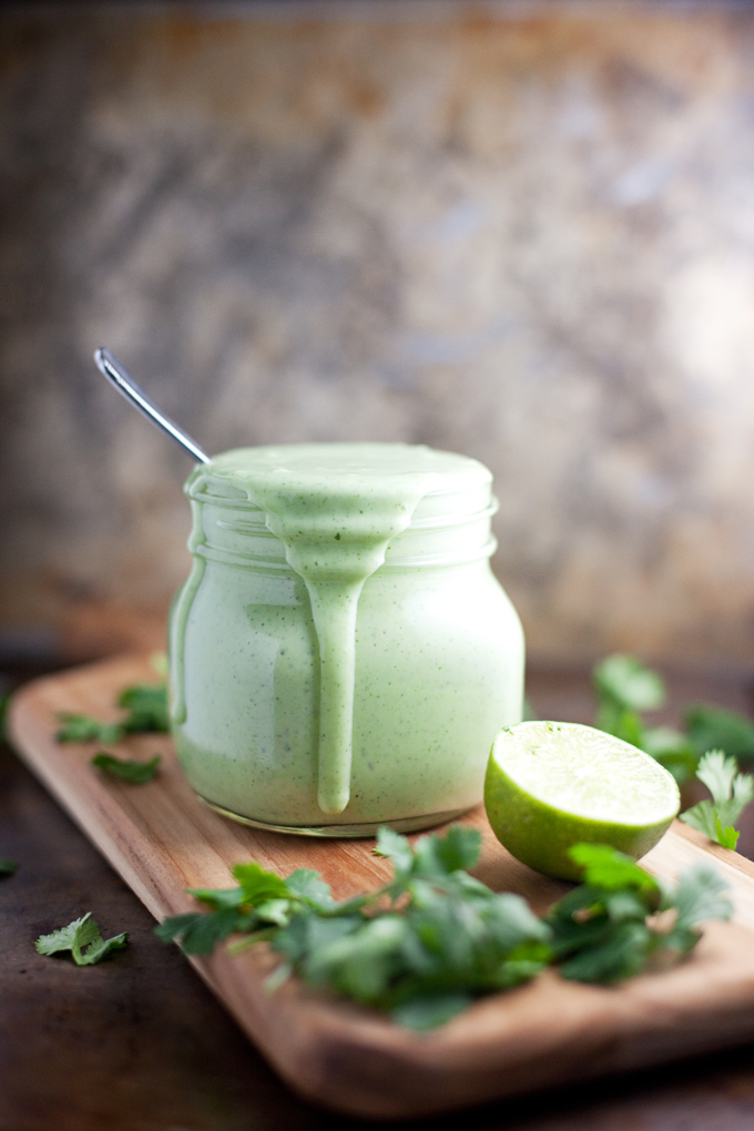 Lightened Up Creamy Cilantro Lime Ranch- SOOO macro friendly... you can pile it on!