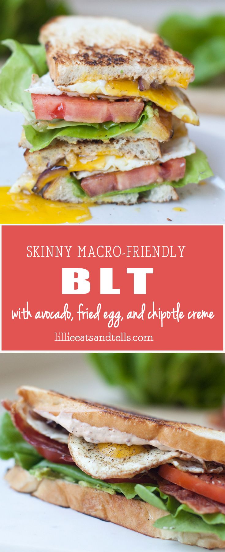 BLT with avocado, fried egg, grilled onions and fat free chipotle creme www.lillieeatsandtellscom.bigscoots-staging.com
