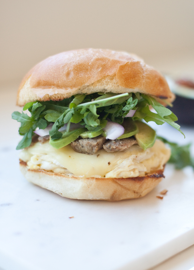 Egg Sandwich with Turkey Sausage and Lemon Garlic Aioli www.lillieeatsandtellscom.bigscoots-staging.com