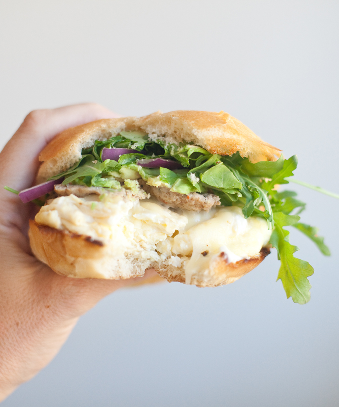 Egg Sandwich with Turkey Sausage and Lemon Garlic Aioli www.lillieeatsandtellscom.bigscoots-staging.com