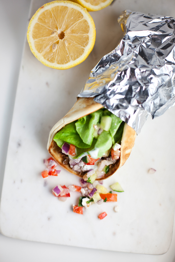 Greek Pitas with Shredded Pork and Cucumber Feta Salsa www.lillieeatsandtellscom.bigscoots-staging.com