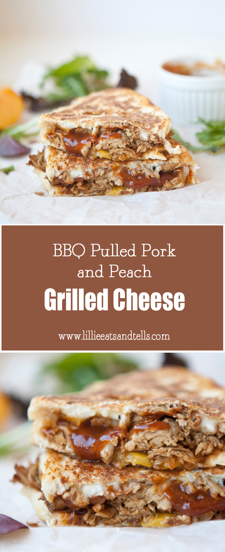 bbq pork and peach grilled cheese www.lillieeatsandtellscom.bigscoots-staging.com