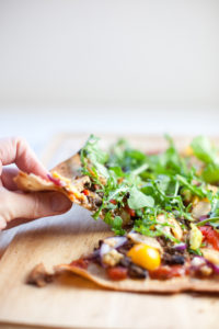 Chicken, Veggie, and Feta Lavash Pizza www.lillieeatsandtellscom.bigscoots-staging.com