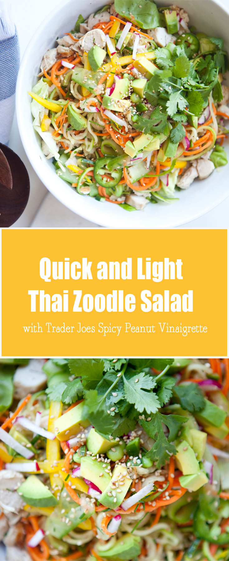 Quick and Light thai zoodle salad #macrofriendly #skinny #healthy