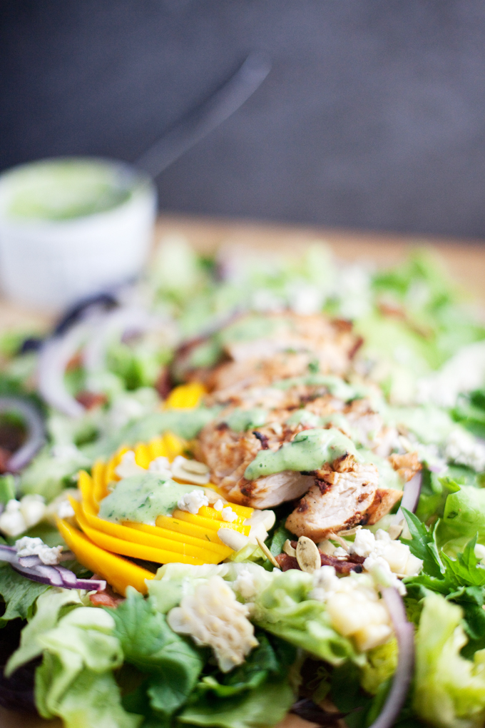 Chipotle Grilled Chicken and Mango Cobb #macrofriendly #skinny #light #healthy www.lillieeatsandtellscom.bigscoots-staging.com