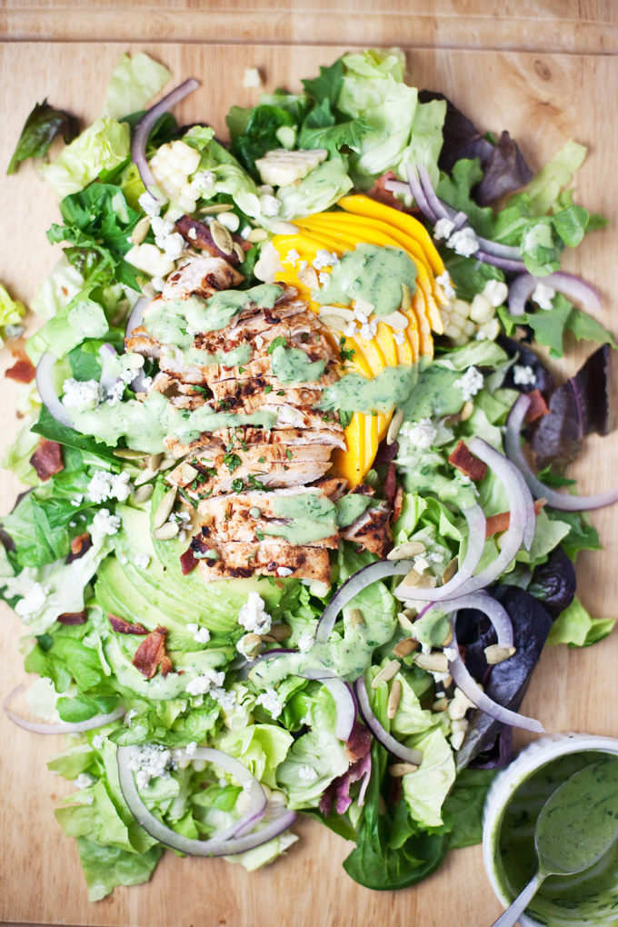Chipotle Grilled Chicken and Mango Cobb #macrofriendly #skinny #light #healthy www.lillieeatsandtellscom.bigscoots-staging.com