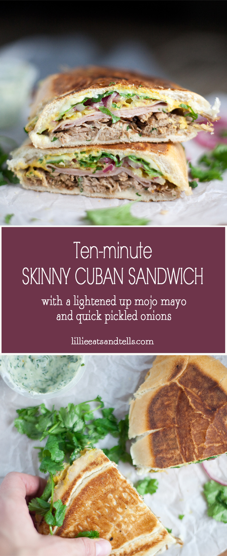 Ten Minute Skinny Cuban Sandwich www.lillieeatsandtellscom.bigscoots-staging.com #macrofriendly #skinny #weightwatchers