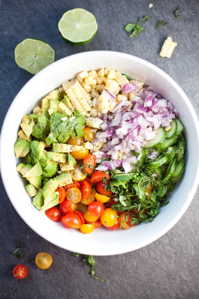 Perfect for a barbecue! One of my favorite non-leafy side salads. Cucumber Corn Summer Salad #macrofriendly #healthy #cookinglight www.lillieeatsandtellscom.bigscoots-staging.com