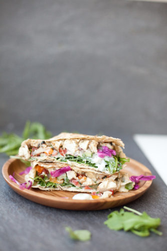 Greek Crunch Wrap www.lillieeatsandtellscom.bigscoots-staging.com #macrofriendly #lowcarb #macrofriendlyrecipes #healthychickenrecipes