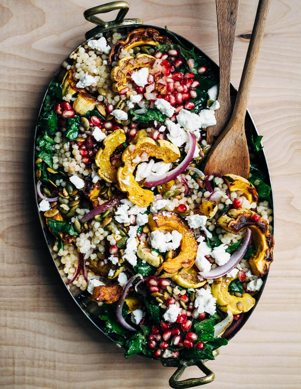 Colorful delicata fall salad
