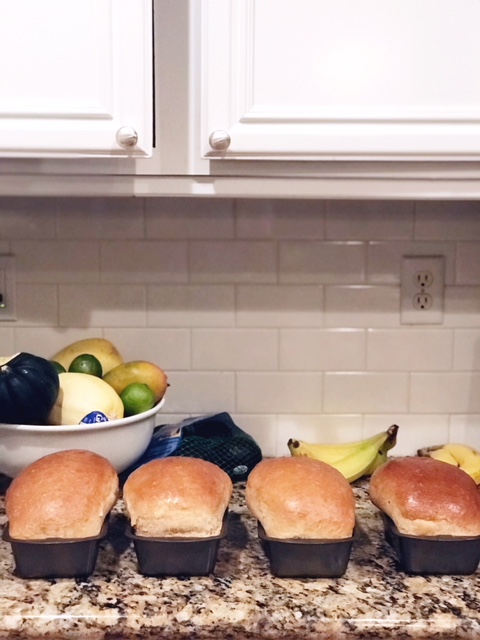 Four loaves of homemade honey whole wheat bread. www.lillieeatsandtellscom.bigscoots-staging.com