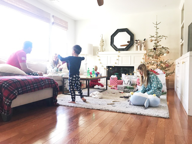 Christmas morning unwrapping