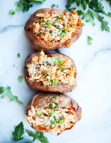 healthy, creamy buffalo chicken