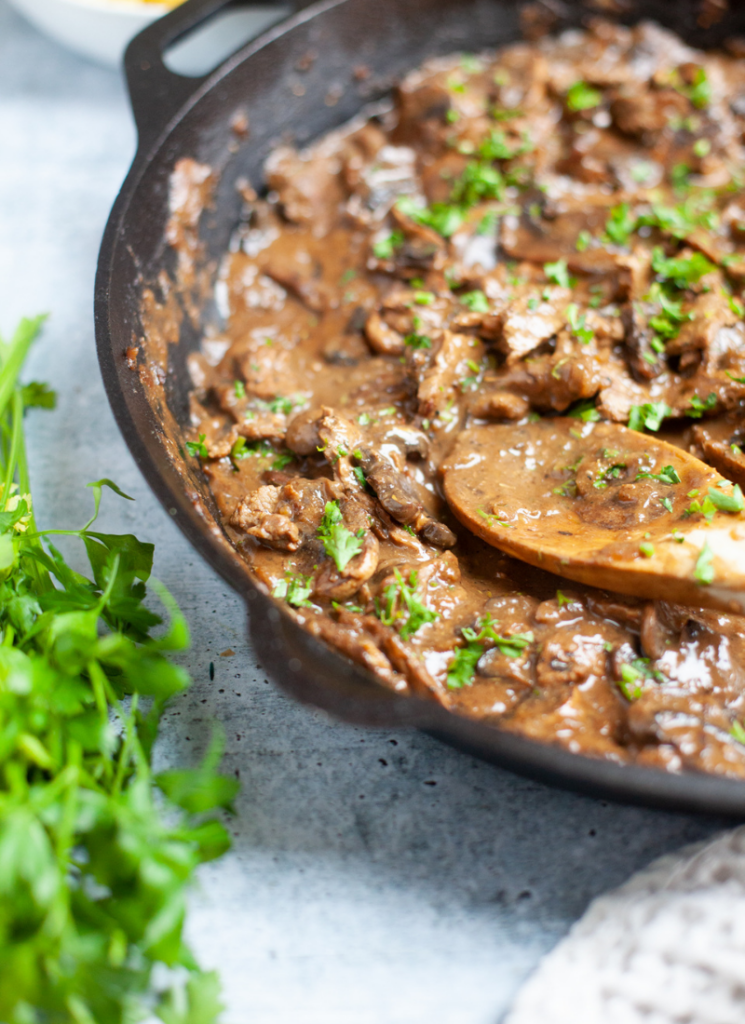 Lightened Up beef stroganoff for anyone counting macros. www.lillieeatsandtellscom.bigscoots-staging.com