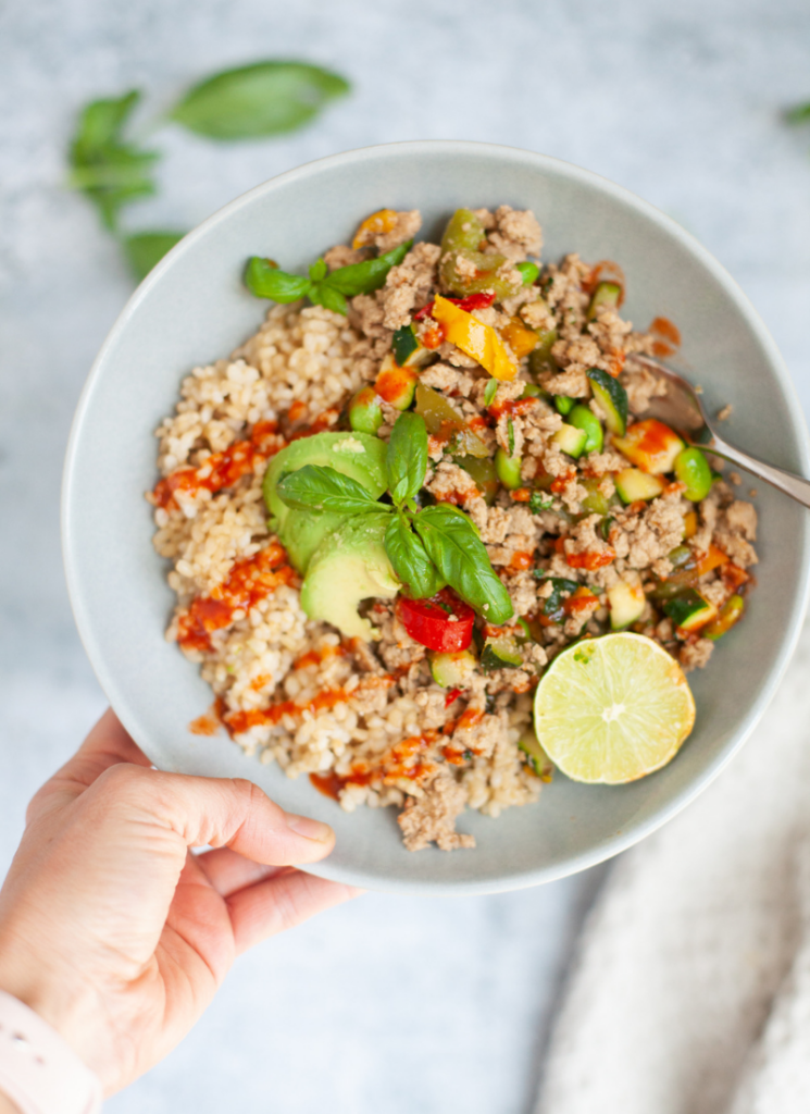 You'll love this Thai basil turkey veggie skillet. www.lillieeatsandtellscom.bigscoots-staging.com