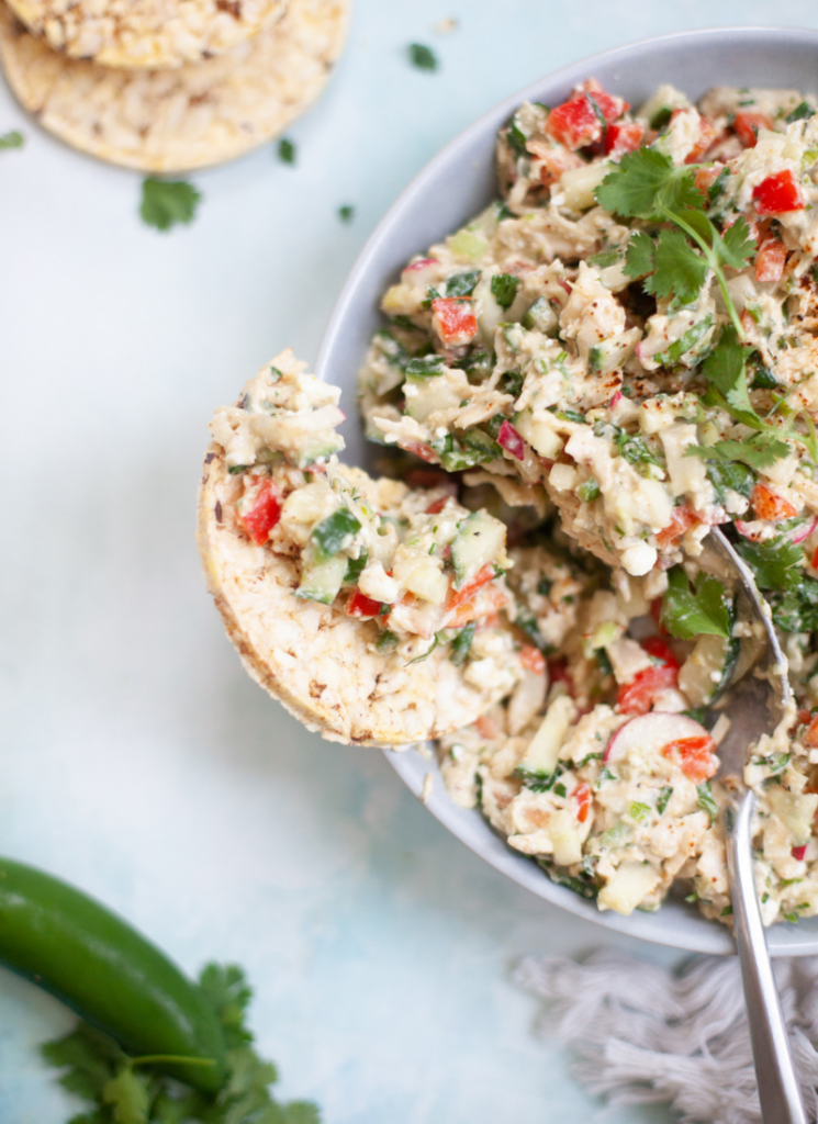 Mexican Chicken Salad is a great afternoon snack, filled with protein and veggies. www.lillieeatsandtellscom.bigscoots-staging.com