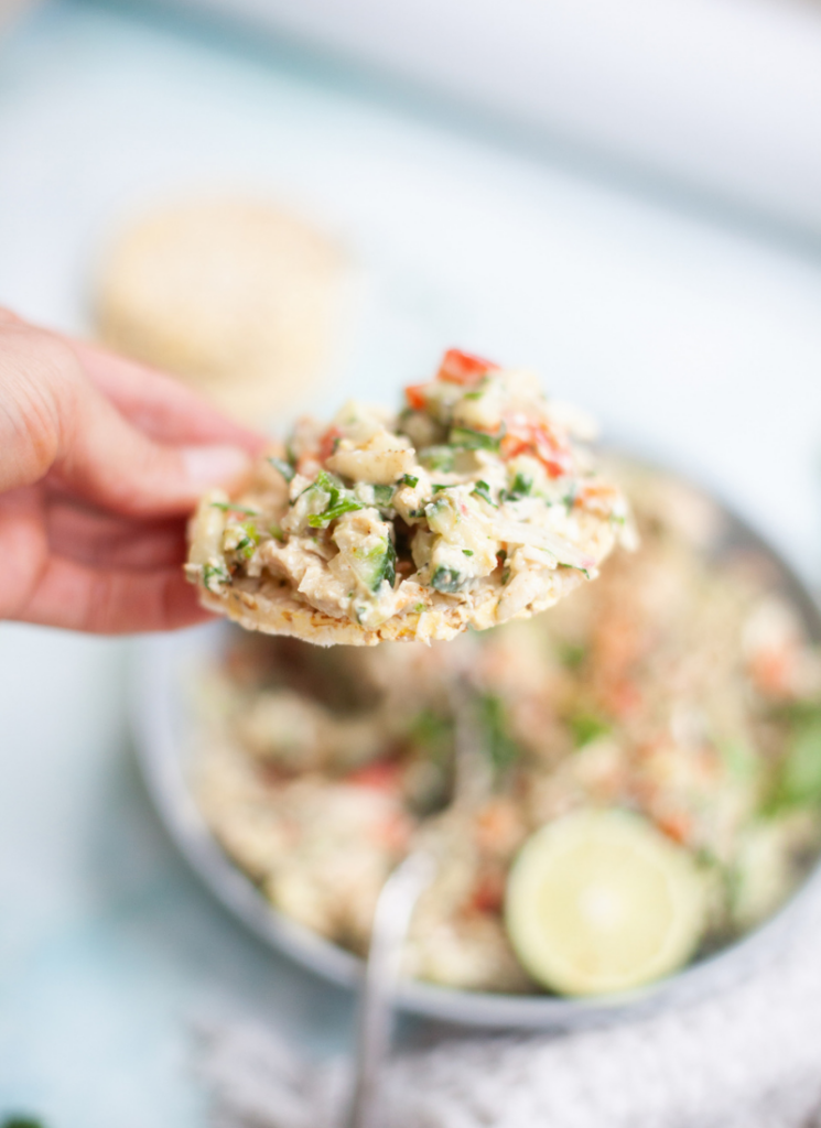 This Quick Mexican Chicken Salad is delicious served on crackers. www.lillieeatsandtellscom.bigscoots-staging.com