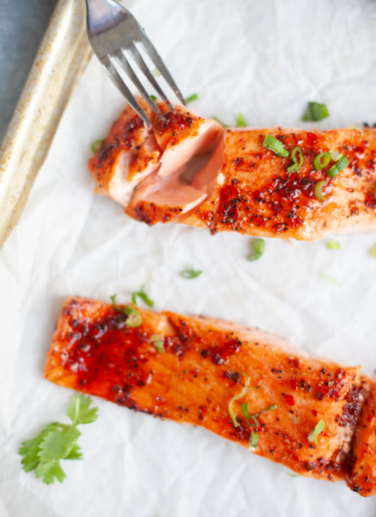 The sweet chili salmon has the perfect balance of sweet, heat, and richness. www.lillieeatsandtellscom.bigscoots-staging.com