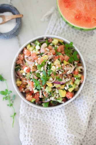 watermelon cucumber feta salad recipe found out www.lillieeatsandtells.com