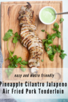 Pineapple Cilantro Jalapeno Air Fried Pork Tenderloin recipe found at www.lillieeatsandtells.com