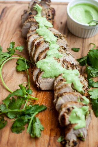 www.lillieeatsandtells.com recipe for pineapple cilantro jalapeno air fried pork tenderloin