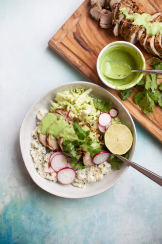 This Jalapeno Cilantro Pork and Cauliflower Rice Bowl by www.lillieeatsandtellscom.bigscoots-staging.com