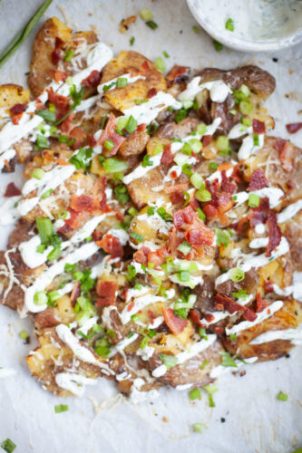 macro friendly loaded smashed potatoes by www.lillieeatsandtellscom.bigscoots-staging.com